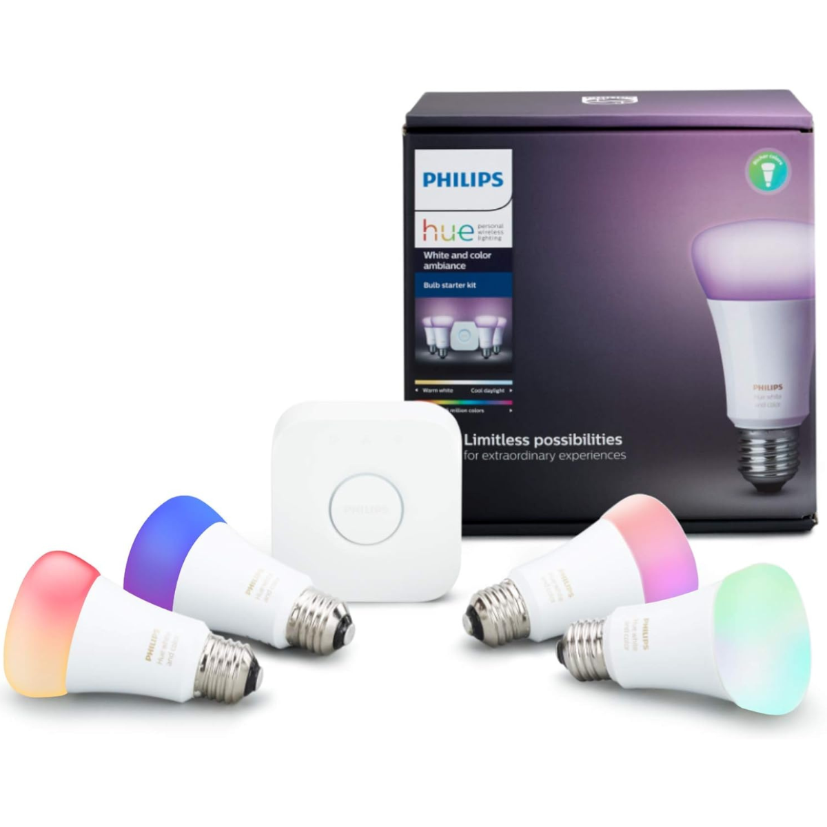 Kit inicial de lâmpada inteligente Philips Hue