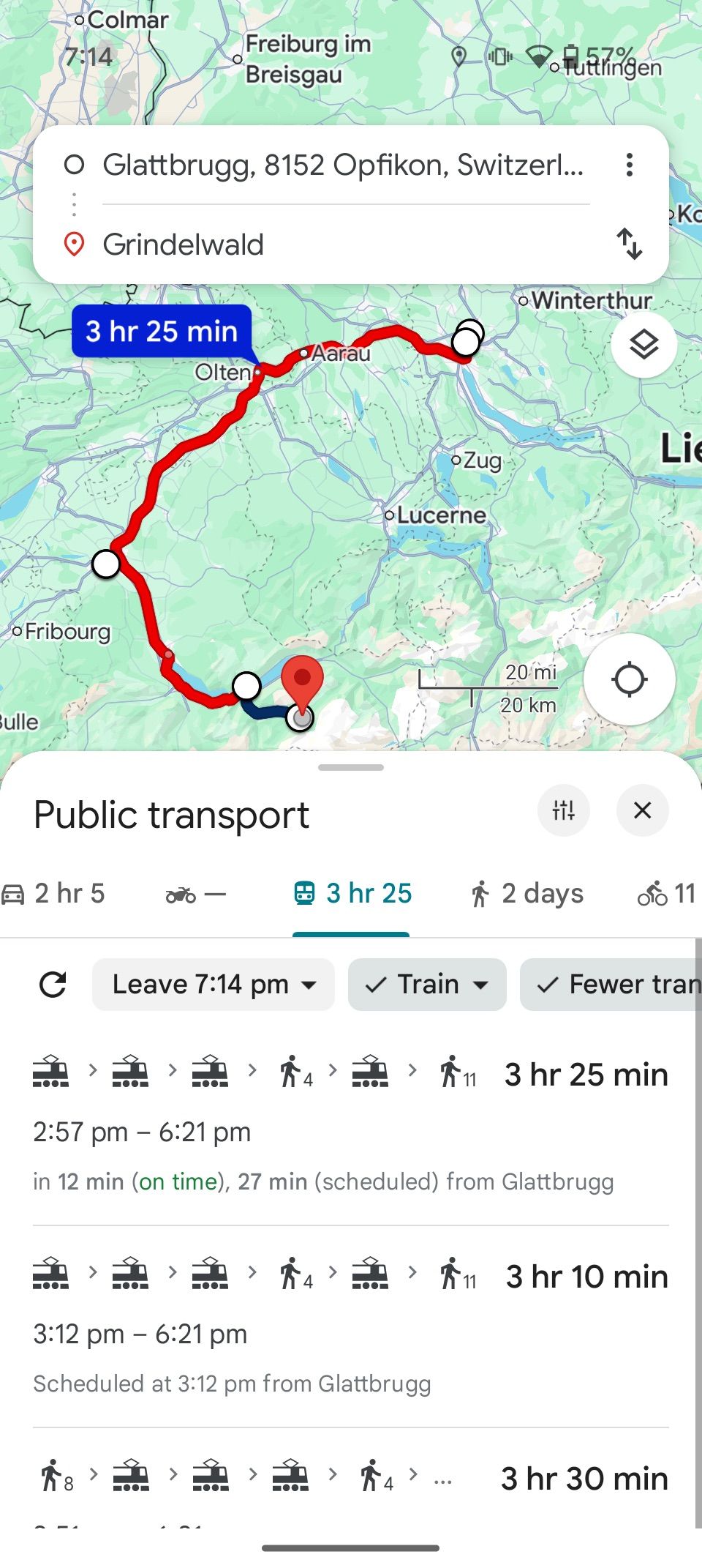 Google Maps exibe rotas de transporte público e horários de trens