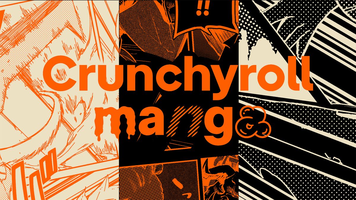 logotipo do mangá crunchyroll em fundo artístico