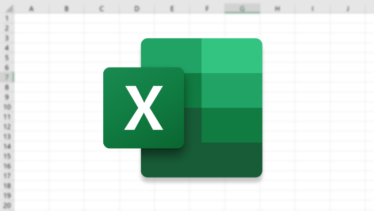 Imagem estilizada com o logotipo do Excel sobre uma planilha do Excel desfocada