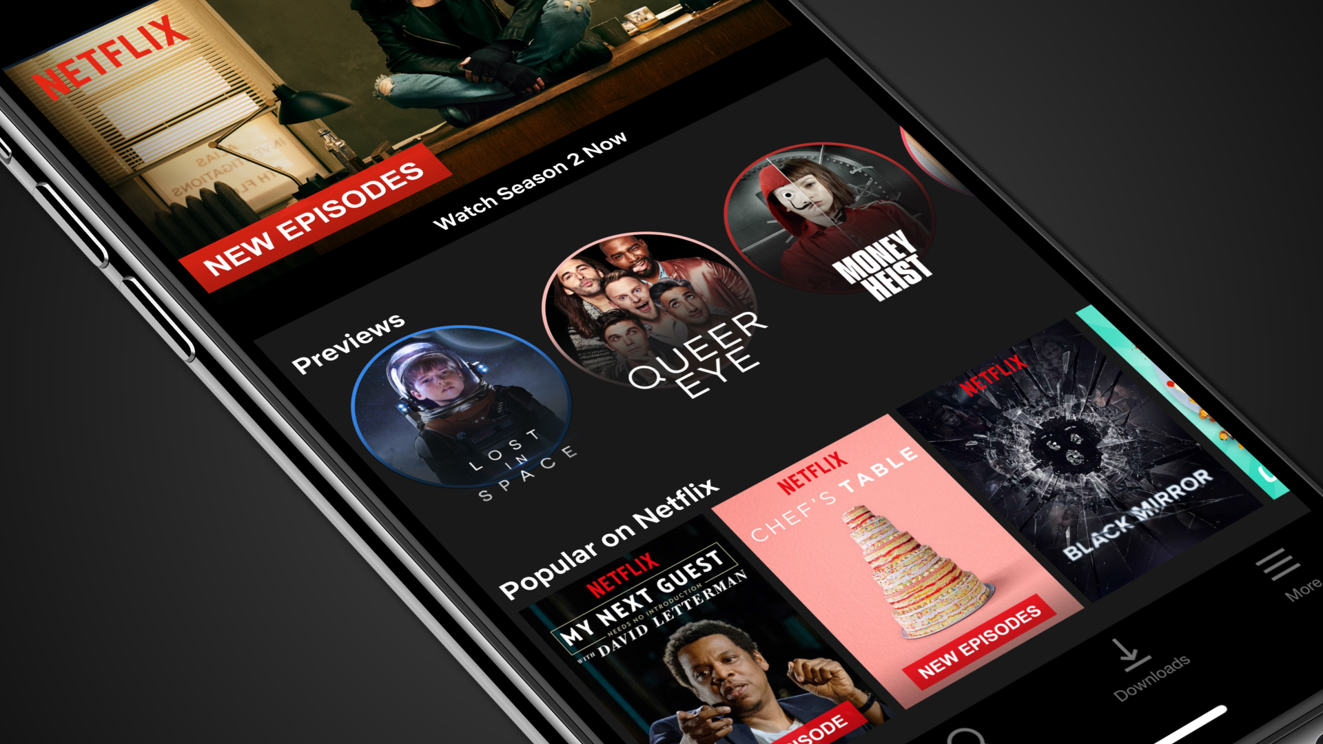 prévias do Netflix para celular