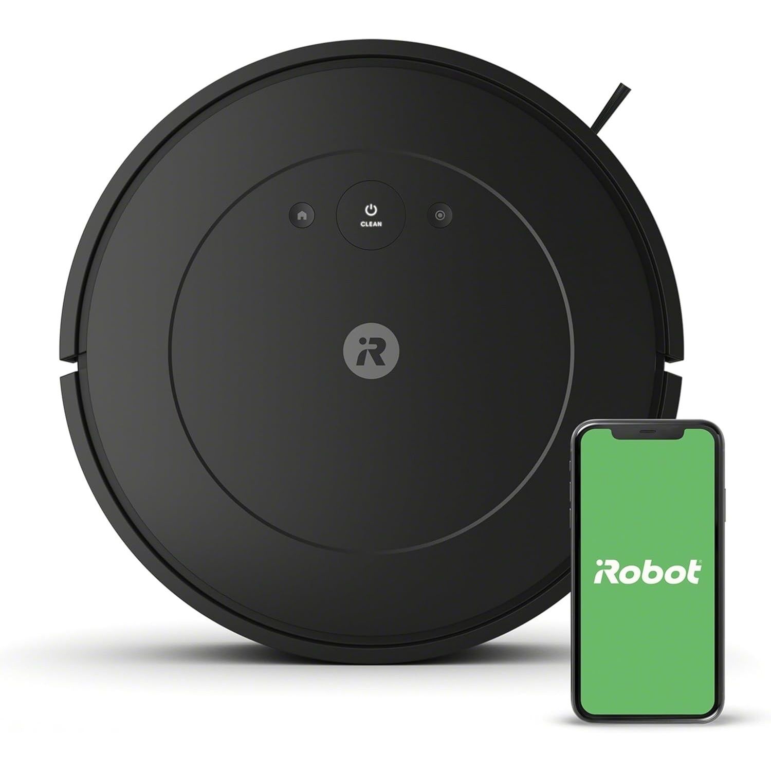 O iRobot Roomba Essential Vac (Q0120) contra um fundo branco.